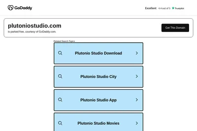 Screenshot of the Plutonio Studio homepage