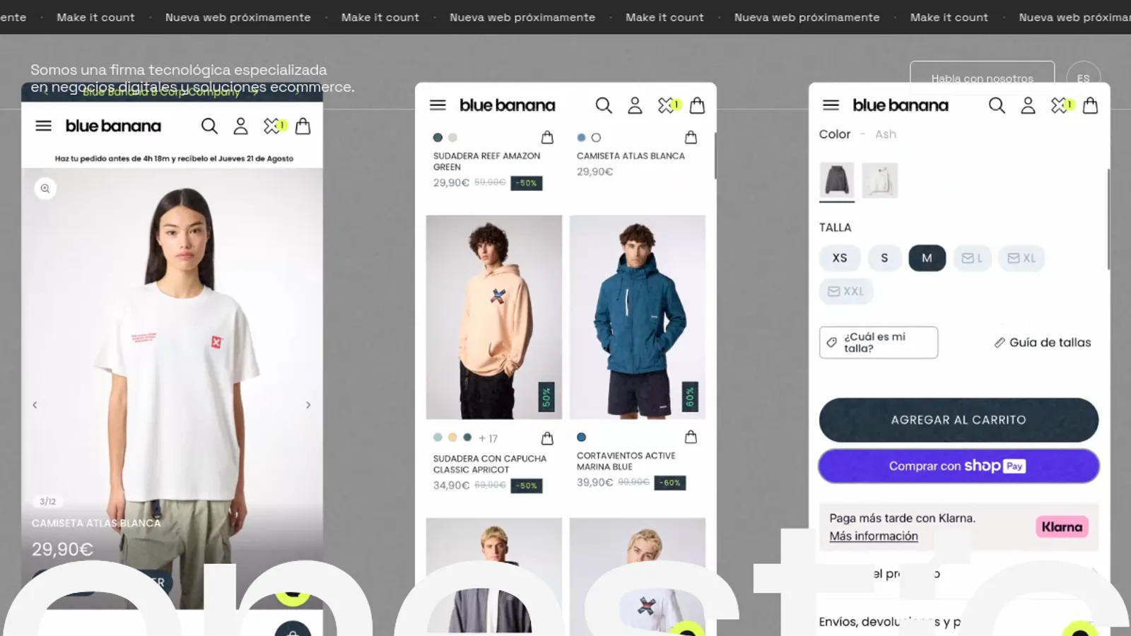Screenshot of the Onestic homepage