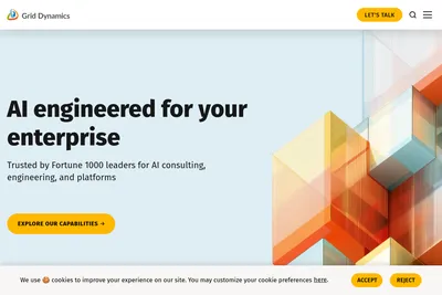 Screenshot of the Grid Dynamics homepage