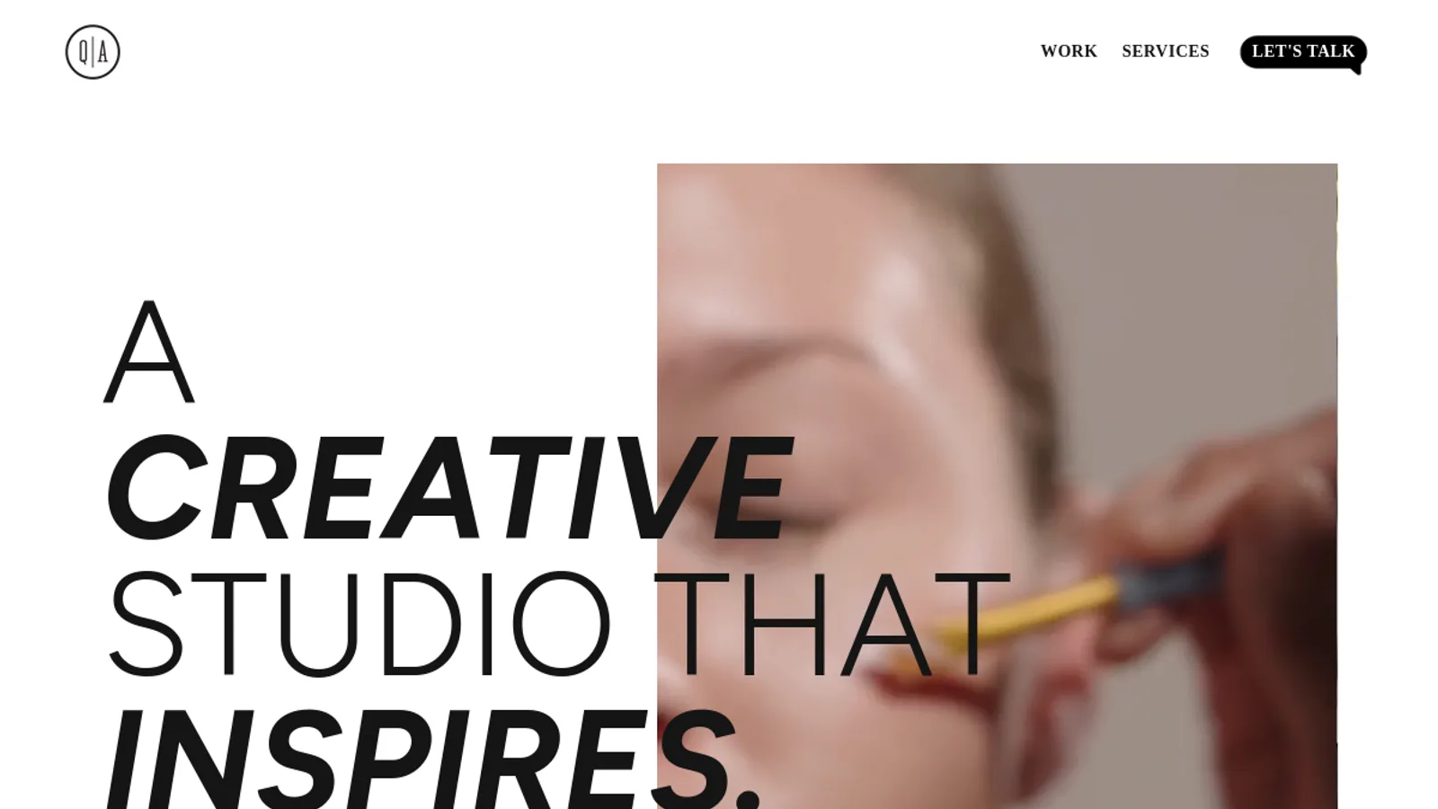 Screenshot of the Q&A Creative homepage