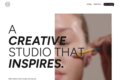 Screenshot of the Q&A Creative homepage