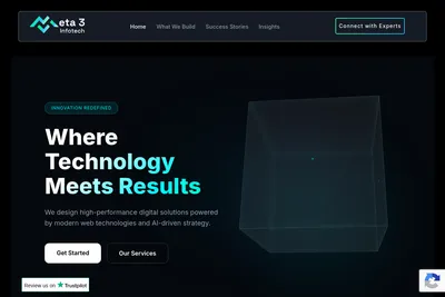 Screenshot of the Meta3 Infotech (Marketing Agency) homepage