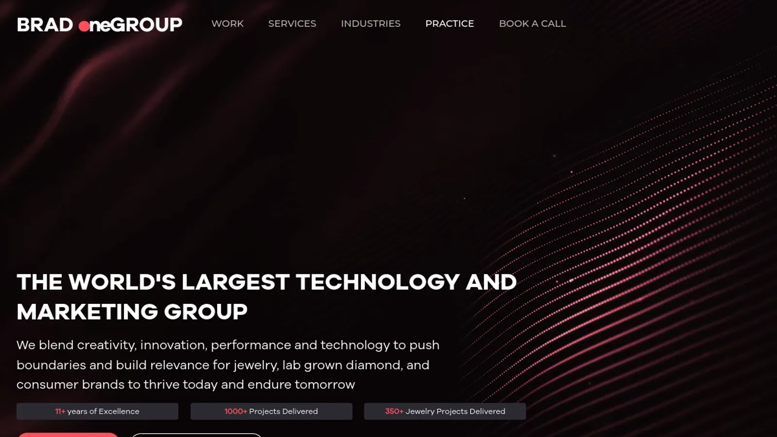 Screenshot of the BRAD oneGROUP homepage