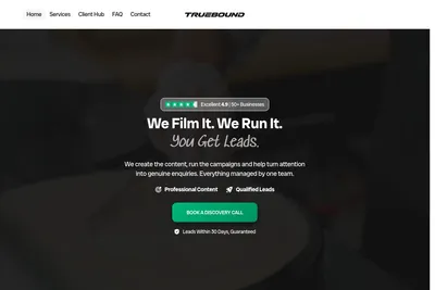 Screenshot of the Elevyn homepage