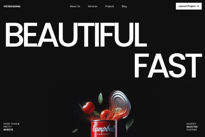 Screenshot of the Peter Dong homepage