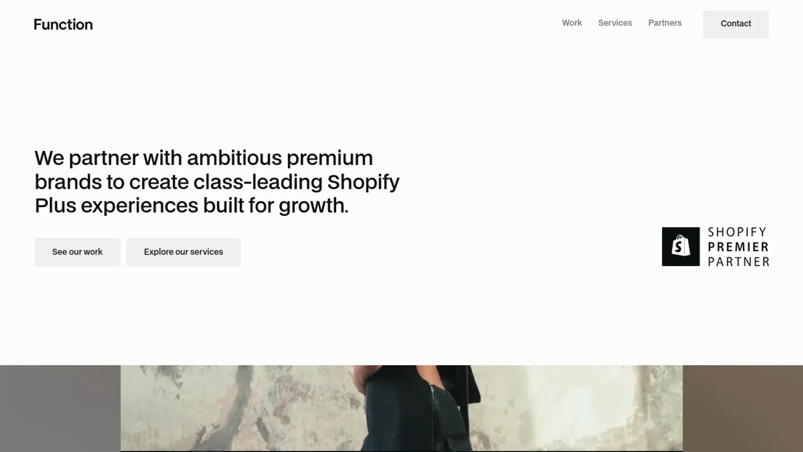 Screenshot of the Function homepage