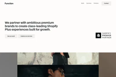 Screenshot of the Function homepage