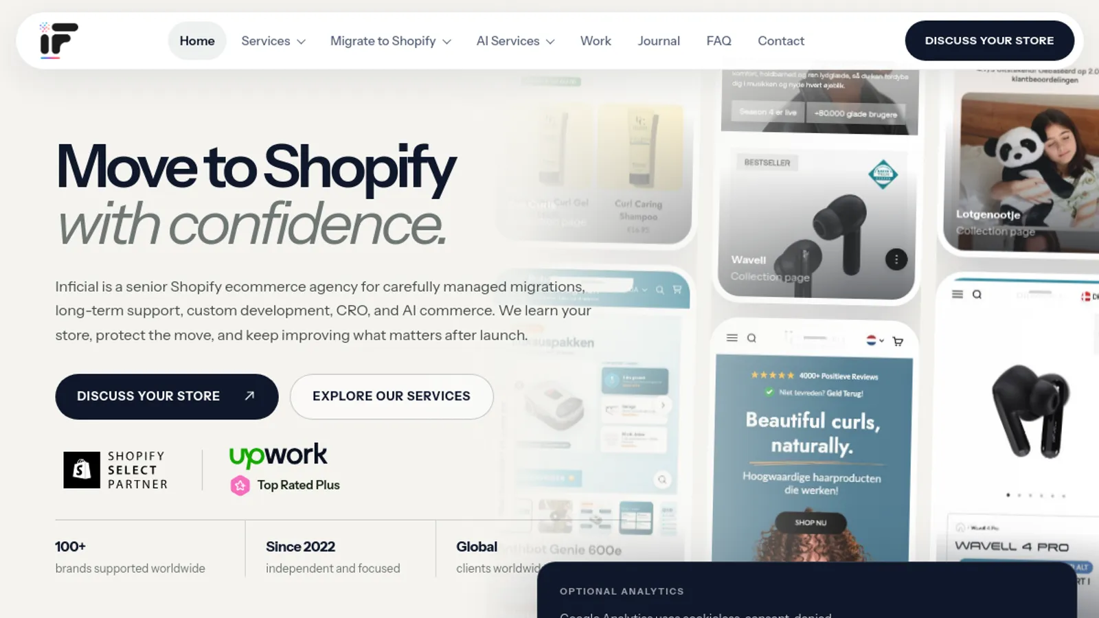 Screenshot of the Inficial Infotech homepage