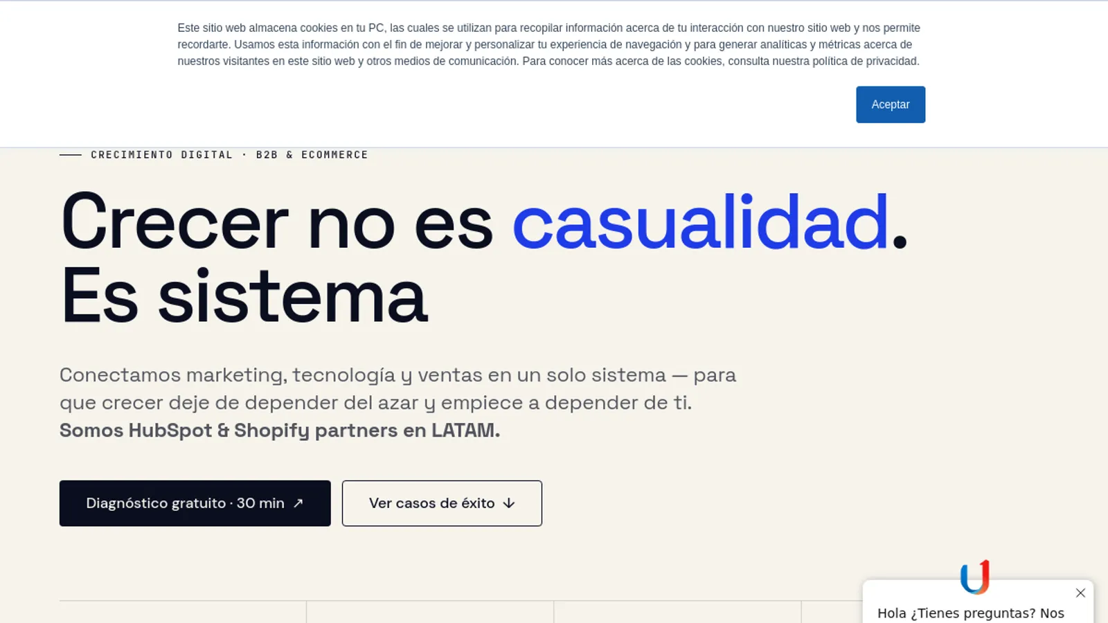 Screenshot of the GROU Crecimiento Digital homepage