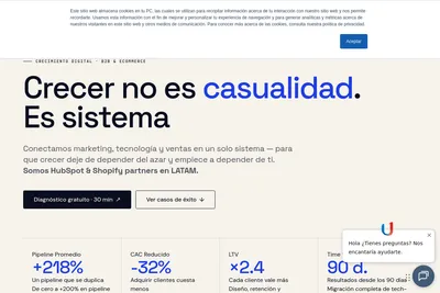 Screenshot of the GROU Crecimiento Digital homepage