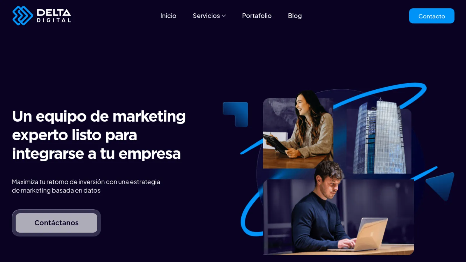 Screenshot of the Delta Digital homepage