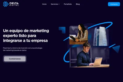 Screenshot of the Delta Digital homepage