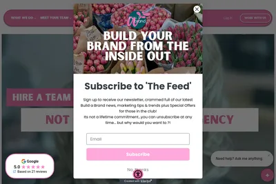 Screenshot of the Build A Brand homepage