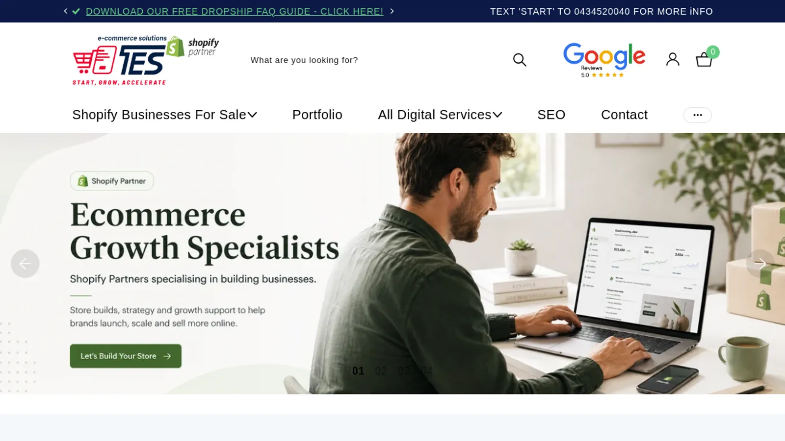 Screenshot of the Tyack eCommerce Solutions Australia homepage