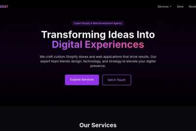Screenshot of the SS&T homepage