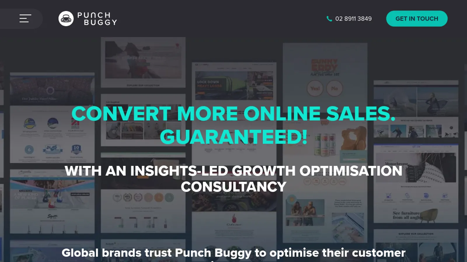 Screenshot of the Punch Buggy Digital Agency homepage