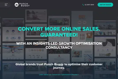 Screenshot of the Punch Buggy Digital Agency homepage