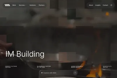Screenshot of the IM Digital homepage