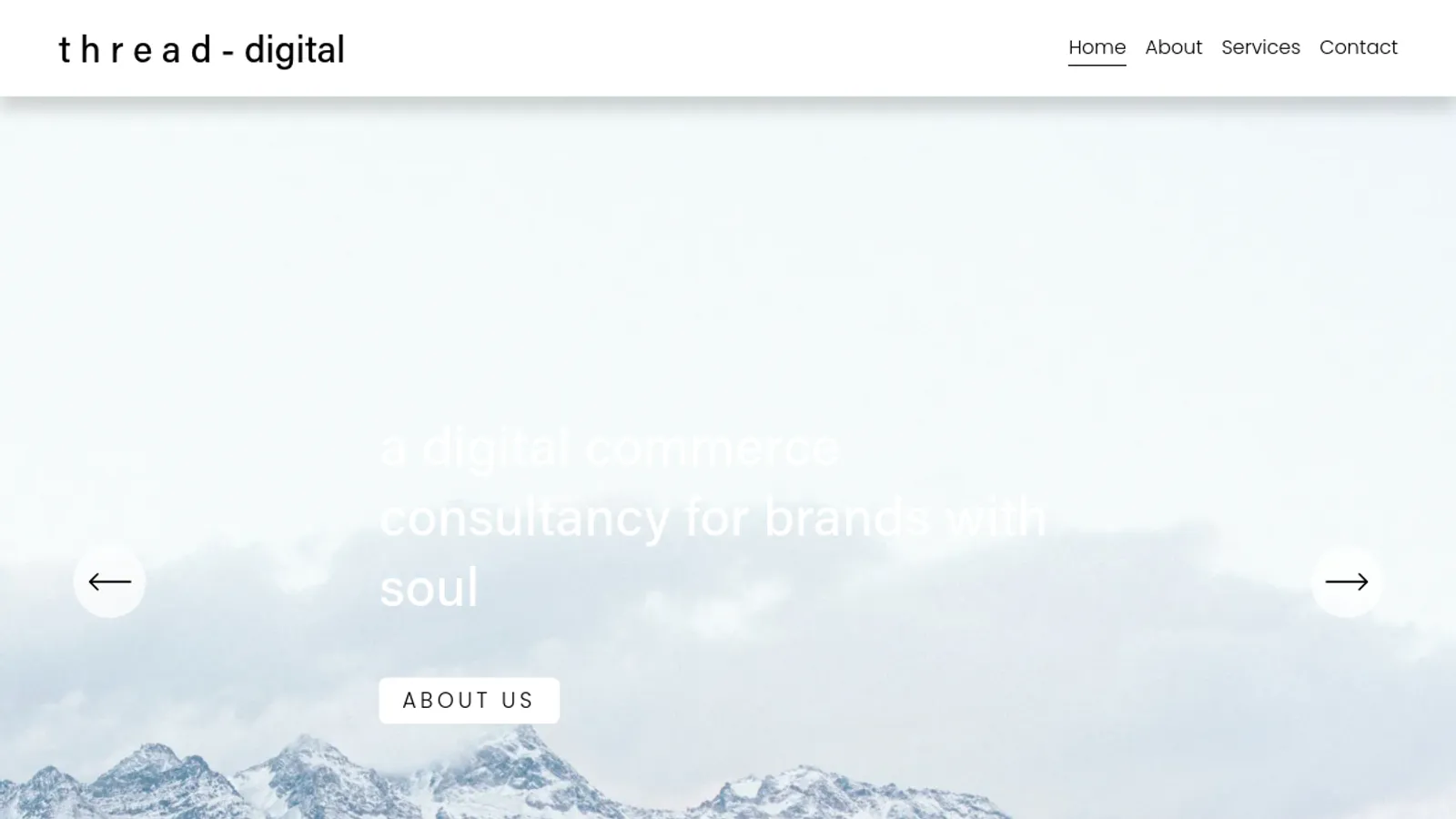 Screenshot of the thread- digital homepage