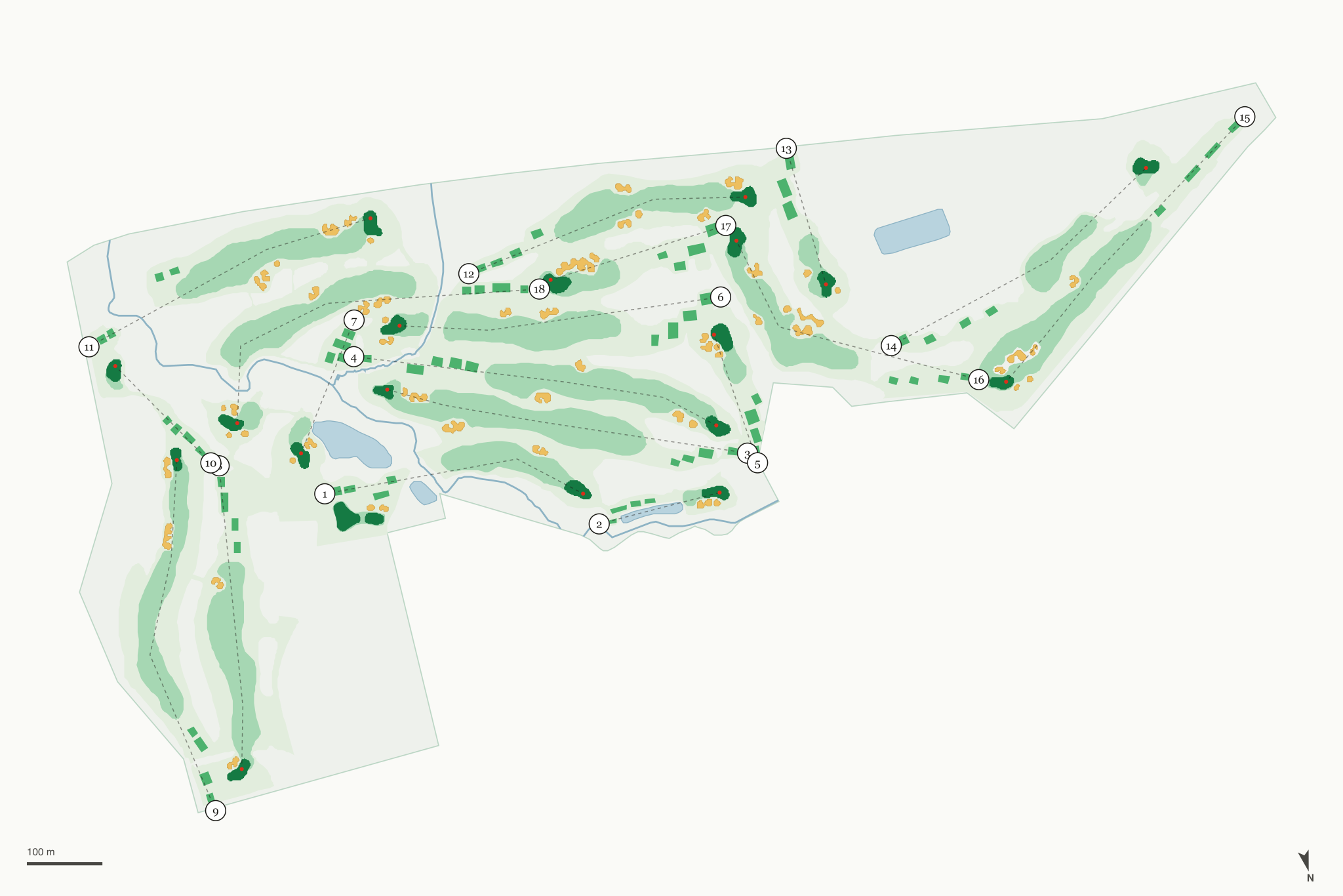 Map of The Oaks Golf Course