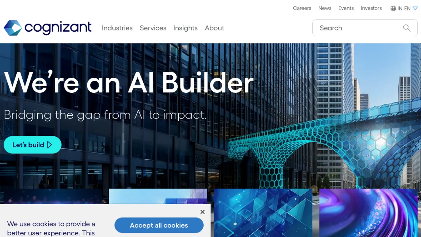 Screenshot of the Cognizant Technology Solutions homepage