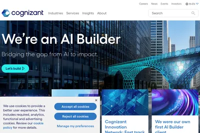 Screenshot of the Cognizant Technology Solutions homepage