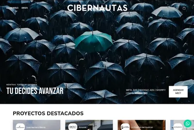 Screenshot of the Cibernautas homepage