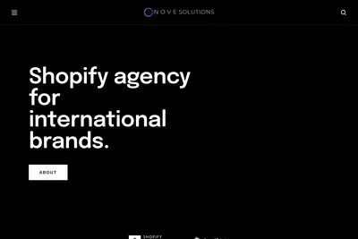 Screenshot of the Nove Solutions homepage