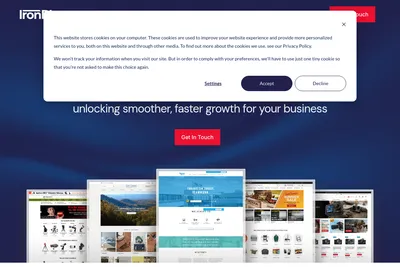 Screenshot of the IronPlane homepage