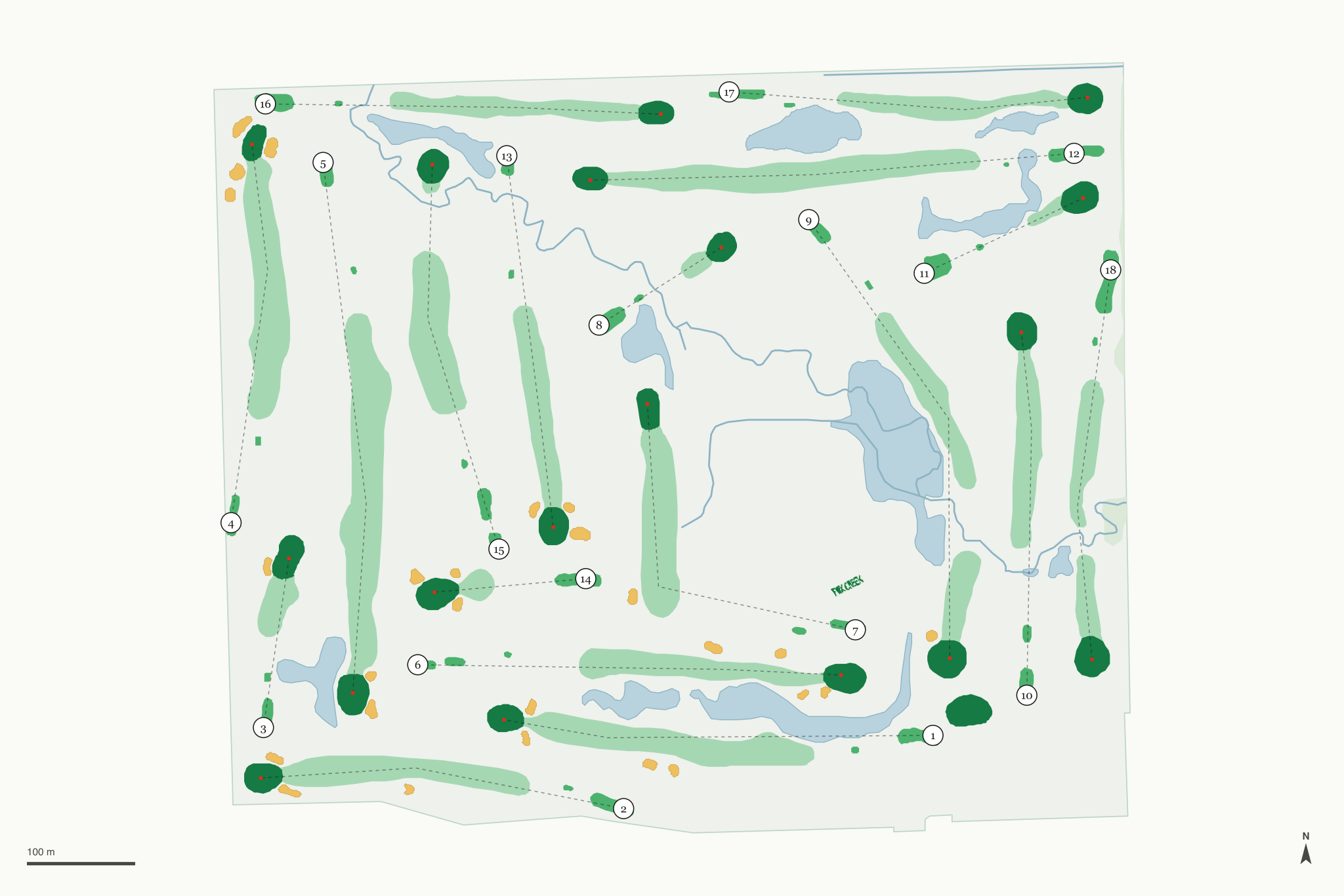 Map of Fox Creek Golf Course