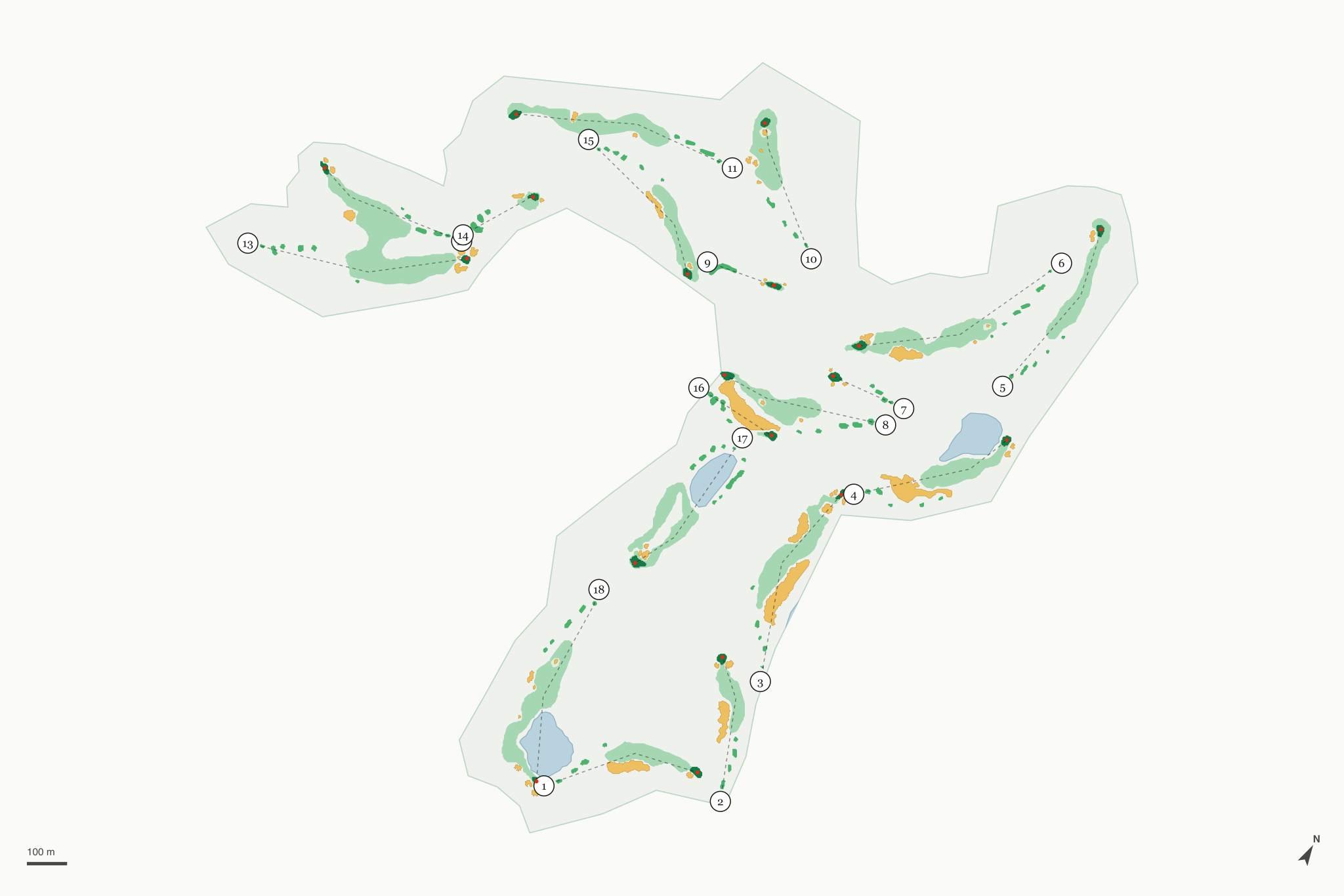 Map of Arthur Hills Golf Course