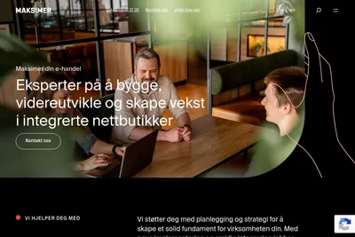 Screenshot of the Maksimer homepage