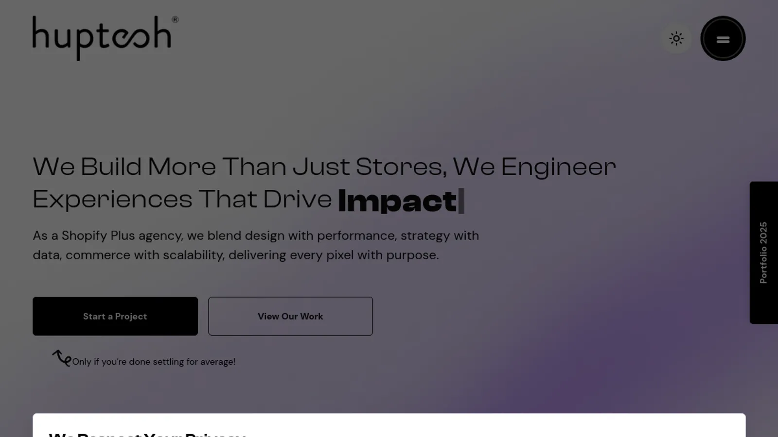 Screenshot of the Huptech Web Private Limited homepage