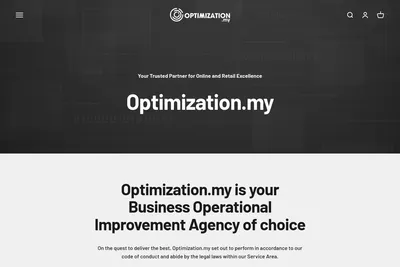 Screenshot of the Optimization.my homepage