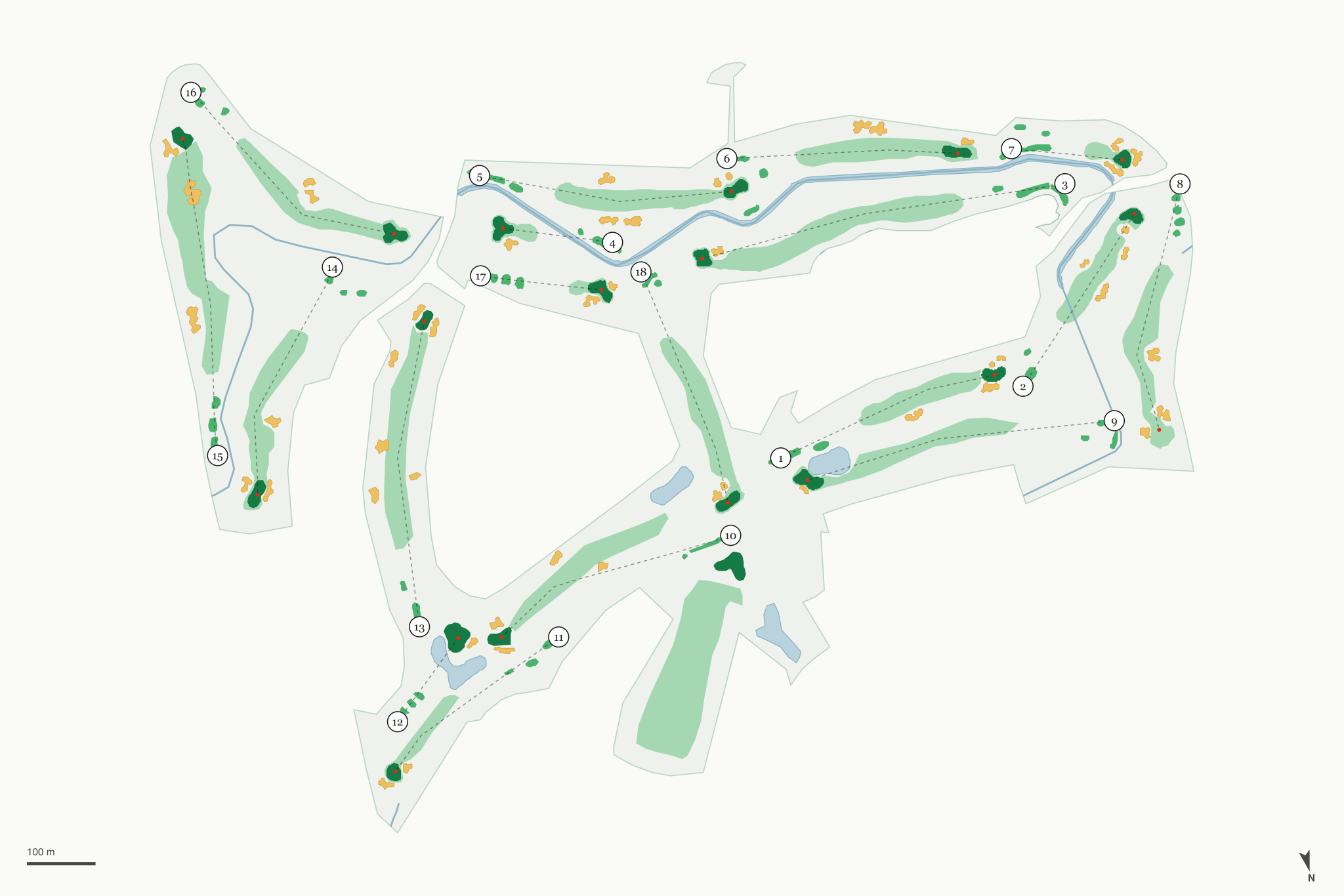 Map of Canyon Lakes Golf Course