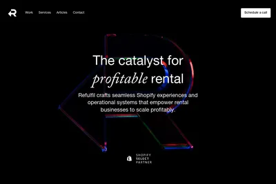 Screenshot of the Refulfil homepage