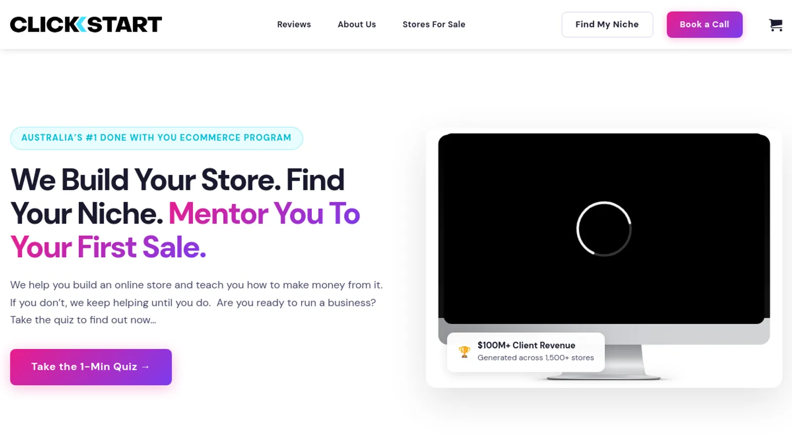 Screenshot of the Click Start Digital homepage