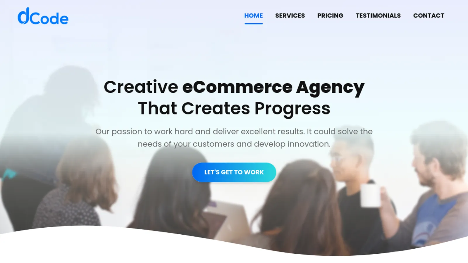 Screenshot of the dCodeHQ homepage