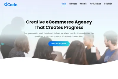 Screenshot of the dCodeHQ homepage
