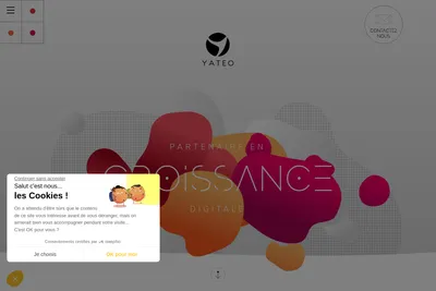 Screenshot of the YATEO homepage