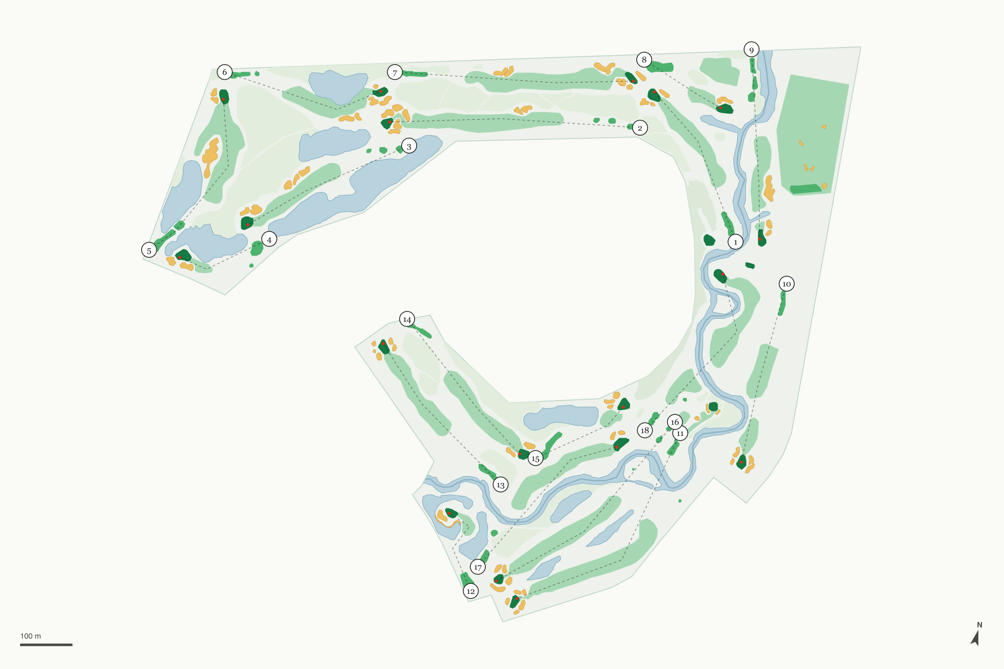 Map of Blackberry Oaks Golf Course