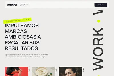 Screenshot of the Enova Agency homepage