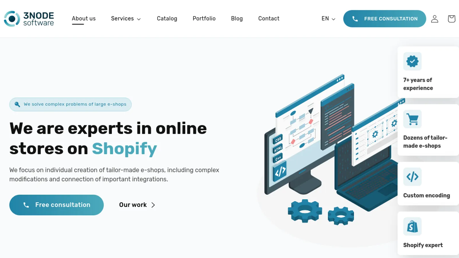 Screenshot of the 3Node Software s.r.o. homepage