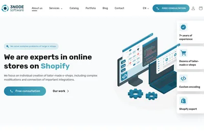 Screenshot of the 3Node Software s.r.o. homepage