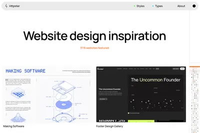 Screenshot of the Httpster homepage