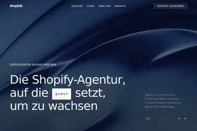 Screenshot of the shoplab homepage