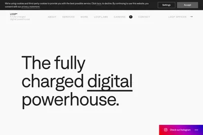 Screenshot of the LOOP homepage