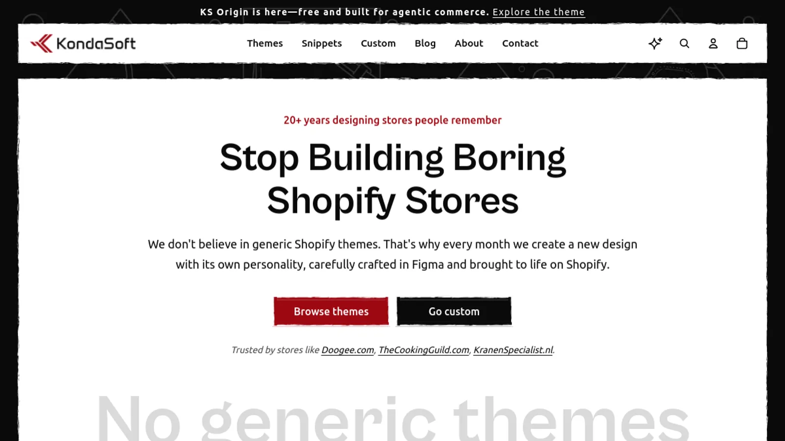 Screenshot of the KondaSoft homepage