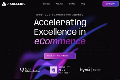 Screenshot of the Axceleris homepage