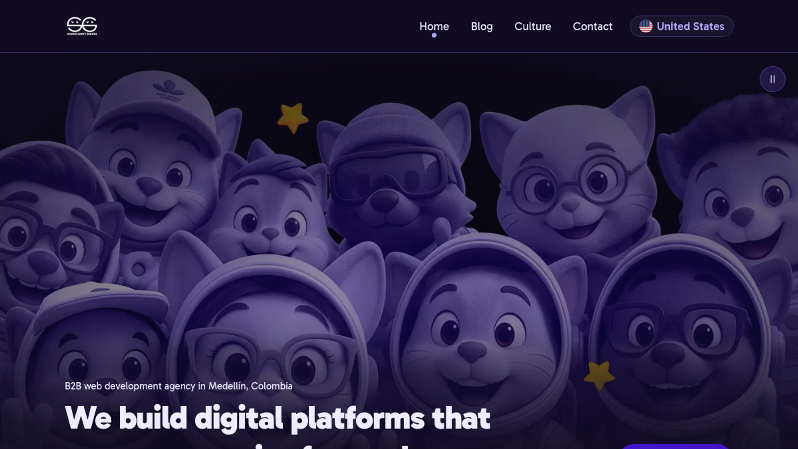 Screenshot of the Somos Gente Digital homepage